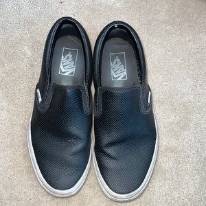 Vans black slip ons